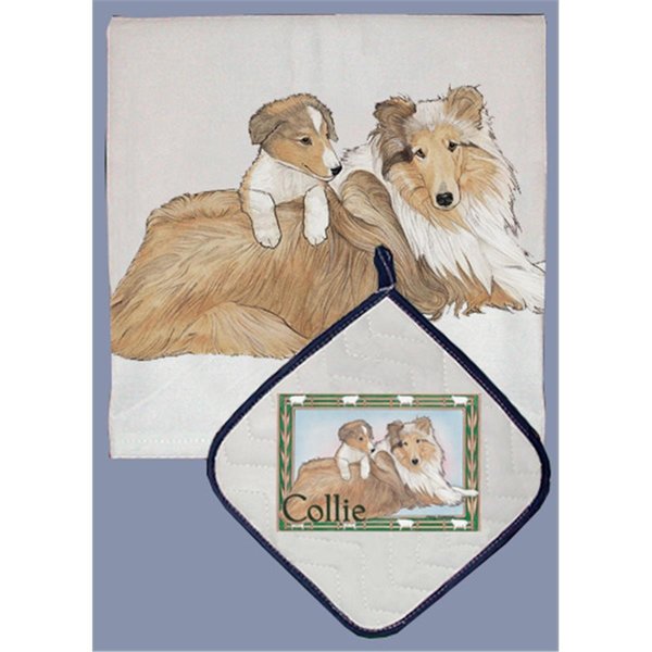 Bakebetter Dish Towel and Pot Holder Set - Collie BA2633794